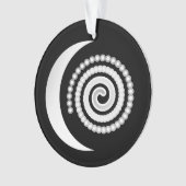 Silver Moon Spiral op zwart Ornament (voorkant)