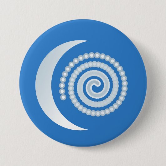 Silver Moon Spiral Ronde Button 7,6 Cm (Voorkant)