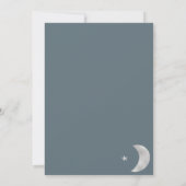 Silver Moon sterren blauwe waterverf foto baby geb Aankondiging (Achterkant)