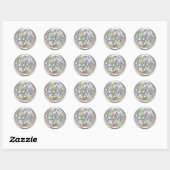 Silver Mother of Pearl Envelope Seal Love Ronde Sticker (Vel)