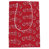 Silver-motorsilhouet voor een motorfiets medium cadeauzakje (Voorkant)