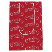 Silver-motorsilhouet voor een motorfiets medium cadeauzakje (Achterkant)