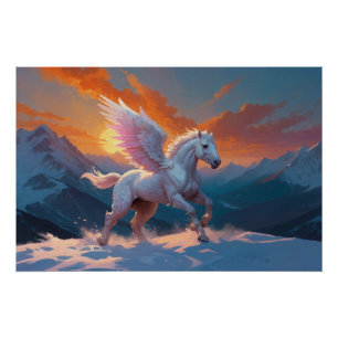 Silver Mountain Pegasus Gooi Deken Perfect Poster