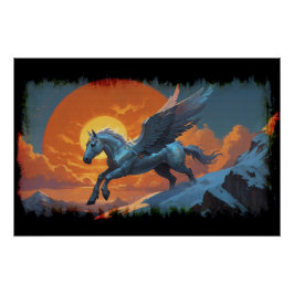 Silver Mountain Pegasus Perfect Poster
