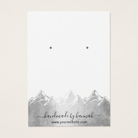 Silver Mountains Skyline Handmade Earning Display Visitekaartje (Voorkant)