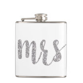 Silver Mrs. flask, glitter font Heupfles (Voorkant)