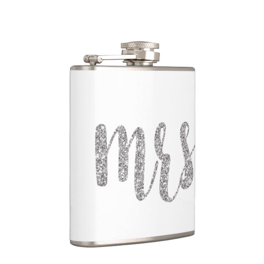 Silver Mrs. flask, glitter font Heupfles (Rechts)