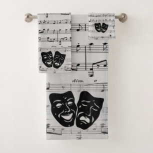 Silver Music- en Theater-maskers Bad Handdoek