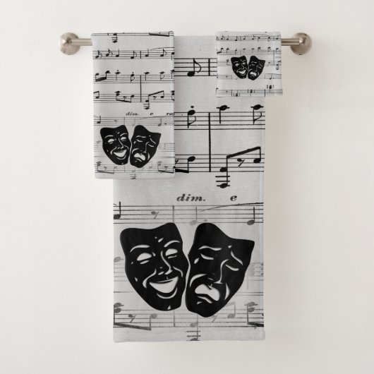 Silver Music- en Theater-maskers Bad Handdoek (Insitu)