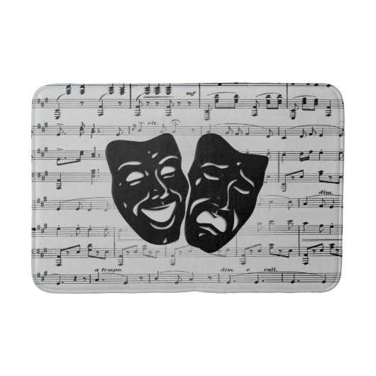 Silver Music- en Theater-maskers Badmat (Voorkant)