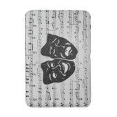Silver Music- en Theater-maskers Badmat (Voorkant Verticaal)