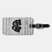 Silver Music- en Theater-maskers Bagagelabel (Voorkant horizontaal)