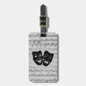 Silver Music- en Theater-maskers Bagagelabel (Voorkant verticaal)