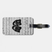 Silver Music- en Theater-maskers Bagagelabel (Achterkant horizontaal)