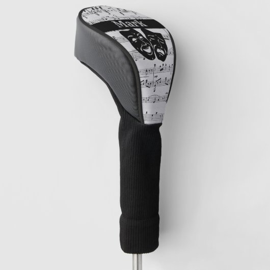 Silver Music- en Theater-maskers Golfheadcover (Schuin)