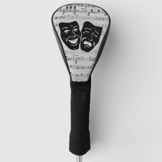 Silver Music- en Theater-maskers Golfheadcover (Voorkant)