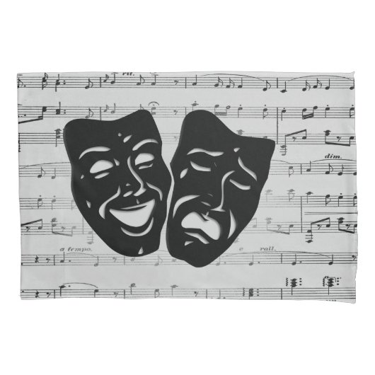 Silver Music- en Theater-maskers Kussensloop (Voorkant)