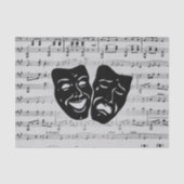 Silver Music- en Theater-maskers Tissuepapier (Voorkant)