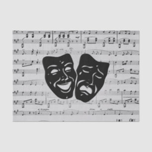 Silver Music- en Theater-maskers Tissuepapier