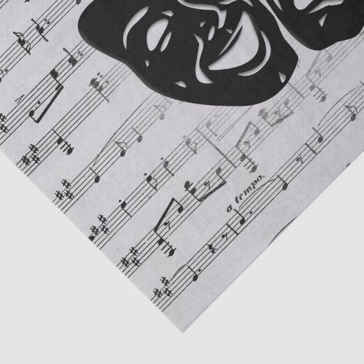 Silver Music- en Theater-maskers Tissuepapier (Detail)