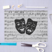 Silver Music- en Theater-maskers Tissuepapier (Craft)