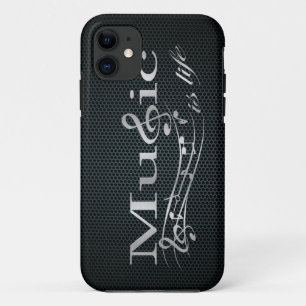 Silver Music is Life met Metal Mesh iPhone 11 Hoesje