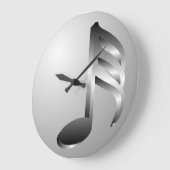 Silver Music Note Wall-klok Grote Klok (Hoek)