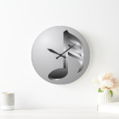 Silver Music Note Wall-klok Grote Klok (Huis)
