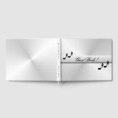 Silver Music Personated Dated Guest Book Gastenboek (Volledig)