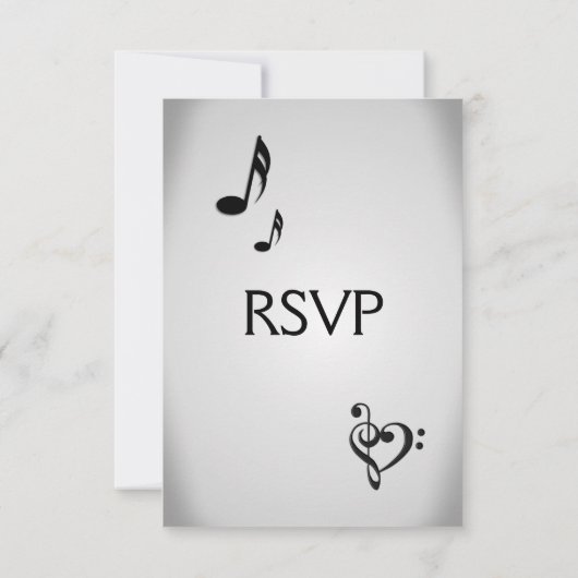 Silver Music Wedding Menu Choice RSVP (Achterkant)