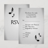 Silver Music Wedding Menu Choice RSVP (Voorkant / Achterkant)