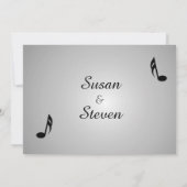 Silver Music Wedding Theme Uitnodiging (Achterkant)
