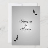 Silver Music Wedding Theme Uitnodiging (Achterkant)
