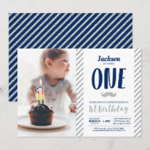 Silver, Mustache | Foto van jongen 1st Birthday