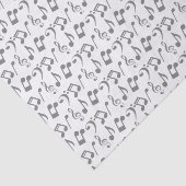 Silver Muzieknoten Weefpapier Tissuepapier (Detail)