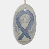 Silver Mystic Awareness Ribbon Angel Ornament (Rechts)