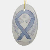 Silver Mystic Awareness Ribbon Angel Ornament (Links)