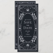 Silver Mystical Sun Moon Tarot Kaart Save the Date (Voorkant / Achterkant)