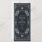 Silver Mystical Sun Moon Tarot Kaart Save the Date (Voorkant)