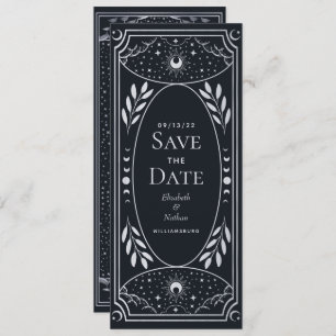 Silver Mystical Sun Moon Tarot Kaart Save the Date