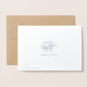 Silver n Gold Foil Folded Photo Kerstmis Kaart (Met envelop)