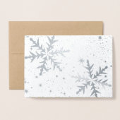 Silver n Gold Foil Folded Photo Kerstmis Kaart (Voorkant met envelop)
