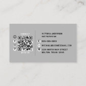 Silver Nails Glitter drukt Typografie Nail Tech op Visitekaartje (Achterkant)