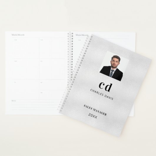 Silver name initialen fotobusiness planner (Display)