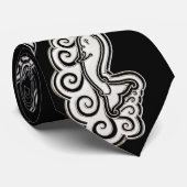 Silver Narwhal Waves Celtic Style Art Stropdas (Opgerold)