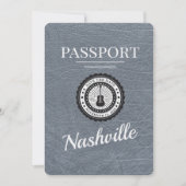Silver Nashville Passport Bewaar de datum Save The Date (Voorkant)
