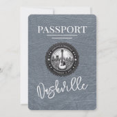 Silver Nashville Passport Wedding Kaart (Achterkant)