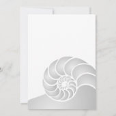 Silver Nautilus Shell Beach Wedding Kaart (Achterkant)