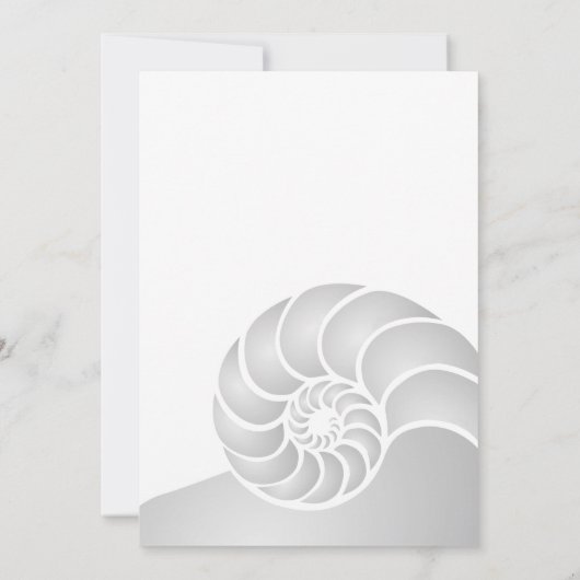 Silver Nautilus Shell Beach Wedding Kaart (Achterkant)