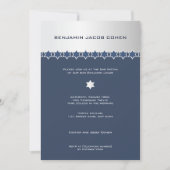 Silver & Navy - Bar Mitzvah Uitnodiging (Voorkant)
